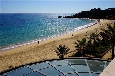View of hotel beach - Crediton Overseas Tour hit Portugal